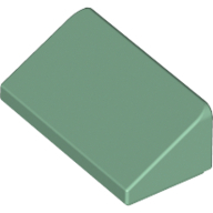 Lego kostka (kostička) 1x2x2/3 sklon (šikmá) 30° hladká, pískově zelená (6210479)